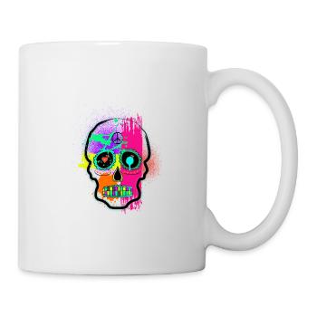 tête de mort graffiti - Mug blanc - blanc - Droite