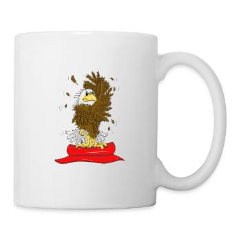 The yoga eagle practiced the eagle Garudasana - Mug - white - Right