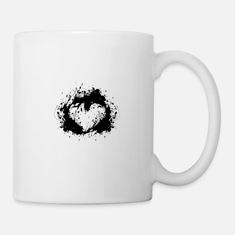 Heart Grunge Love - Herz Liebe Schwarz Gothic - Tasse - Weiß