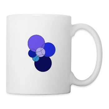 blaue Kreise - Tasse - Weiß - Rechts