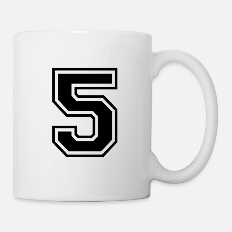 5 numero cinq numero numero dos numero cadeau - Mug blanc - blanc