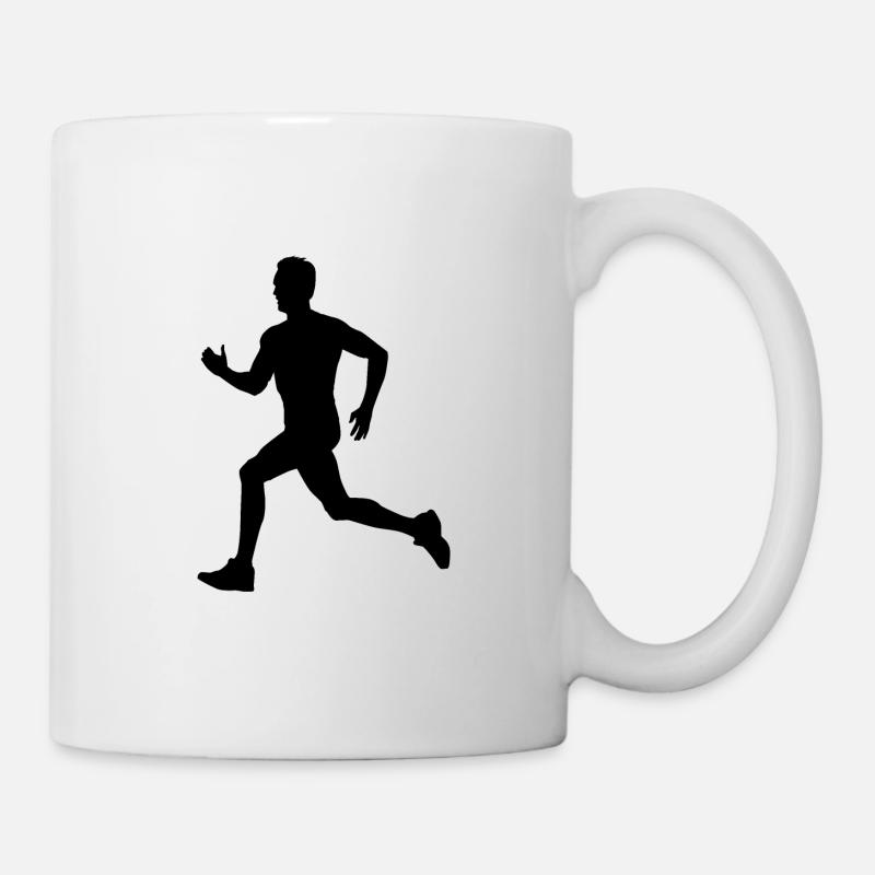 Läufer Jogging Silhouette - Tasse - Weiß
