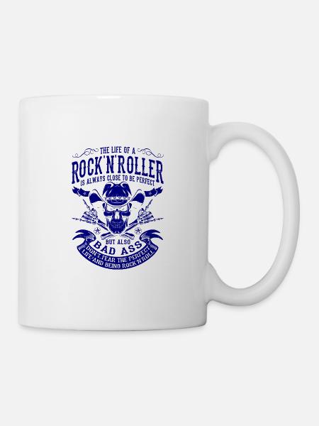 Rock´n´Roll Rockabilly Perfektes Leben Rocker - Tasse - Weiß