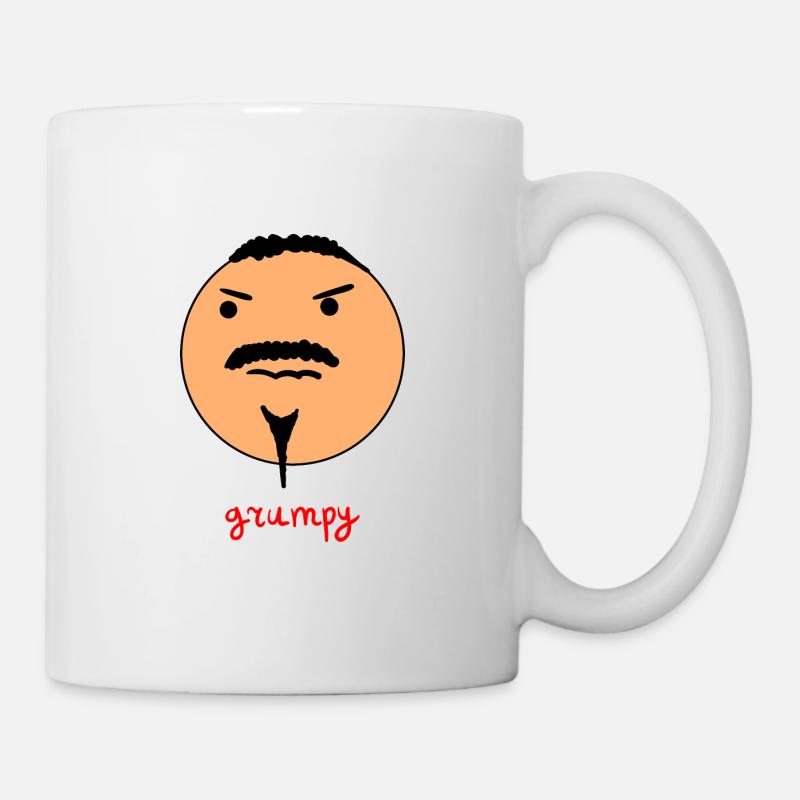 Smiley / grumpy - Tasse - Weiß