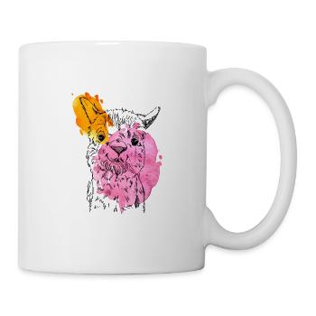 Alpaga dessiné main mignon style vintage - Mug blanc - blanc - Droite