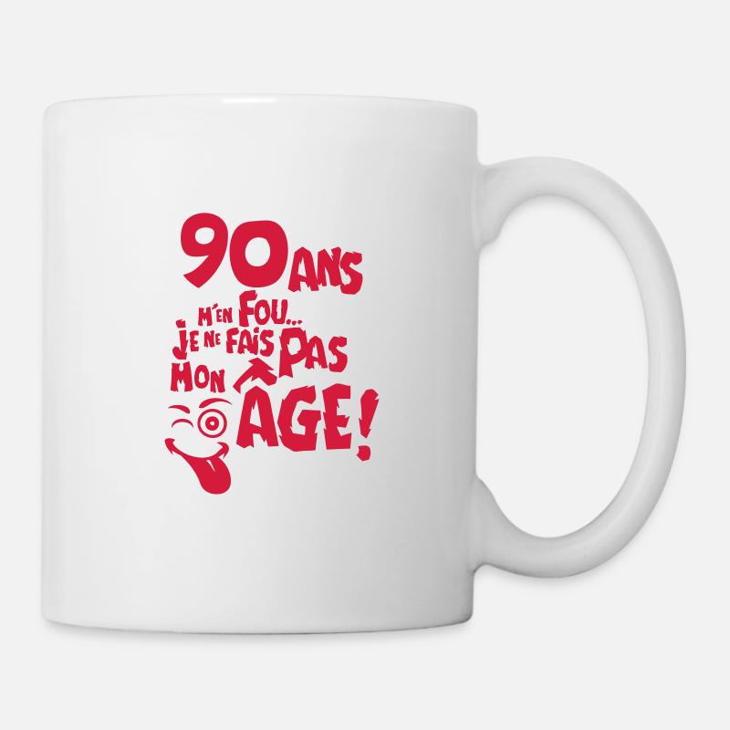 90 ans fais pas mon age anniversaire - Mug blanc - blanc