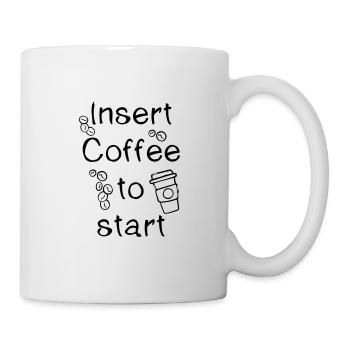 PiexSu - Insert Coffee to start - Mug blanc - blanc - Droite