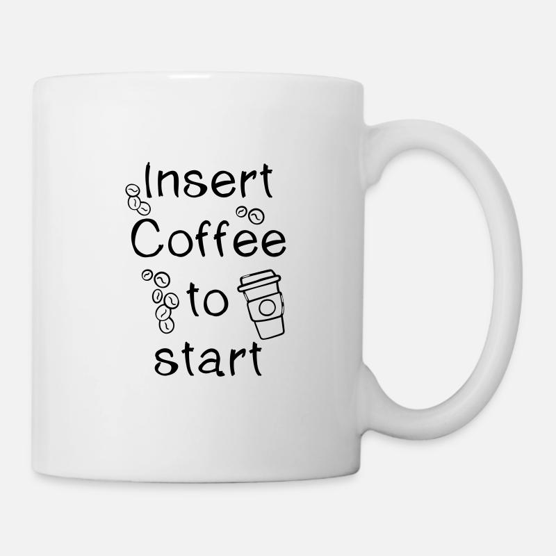 PiexSu - Insert Coffee to start - Mug blanc - blanc