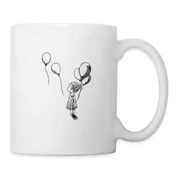 Fille avec des ballons noirs - Mug blanc - blanc - Droite