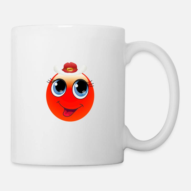 weihnachtsfrau smile - Tasse - Weiß