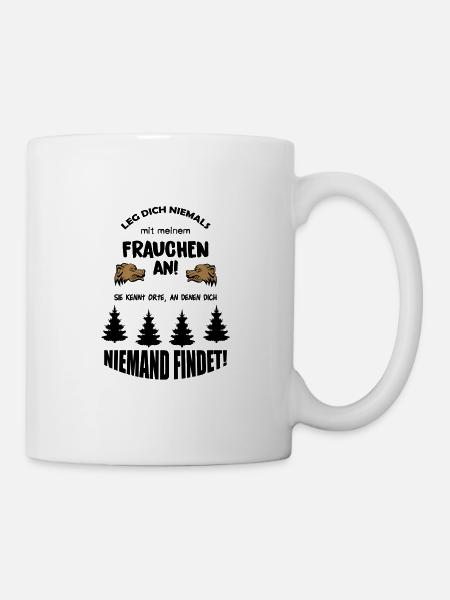 niemals mit frauchen anlegen 02 - Tasse - Weiß