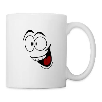 funny cartoon face - Mug - white - Right