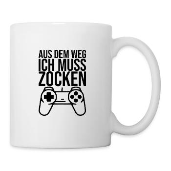 Aus dem Weg ich muss zocken - Tasse - Weiß - Rechts