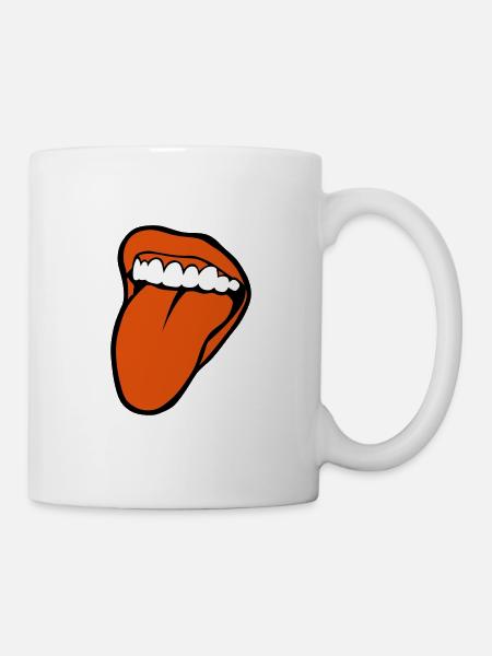 bouche tire langue 2601 - Mug blanc - blanc