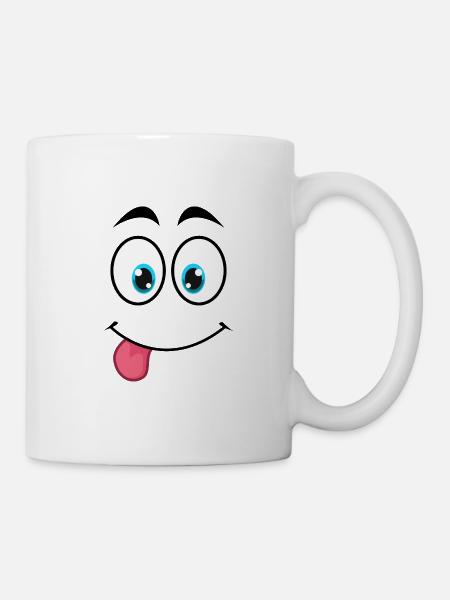 karneval gesicht-lustig-geschenk-witzig - Tasse - Weiß