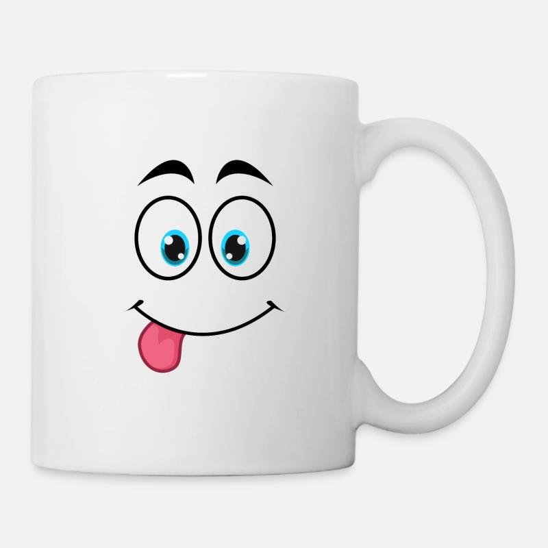karneval gesicht-lustig-geschenk-witzig - Tasse - Weiß