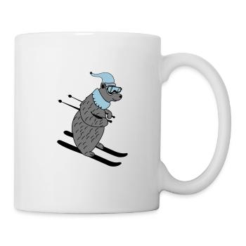 ski baer 02 - Tasse - Weiß - Rechts