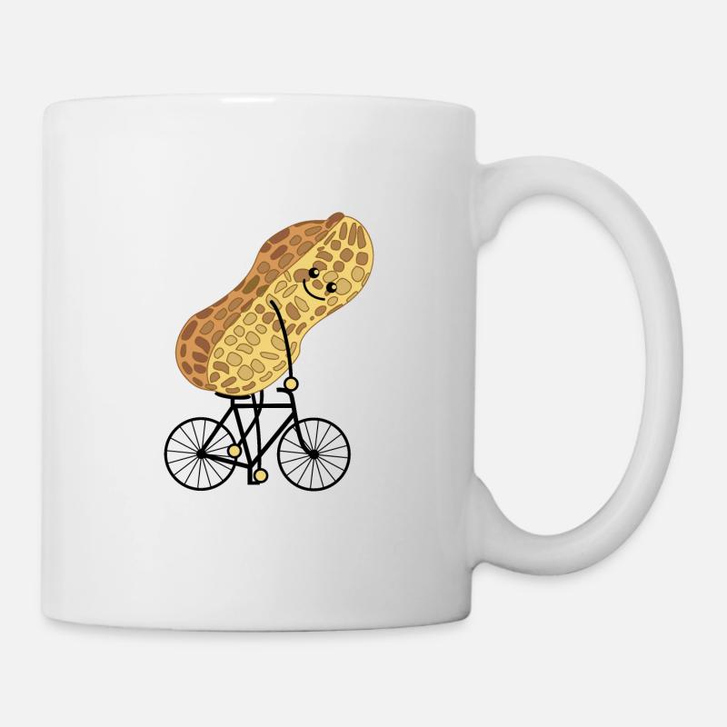 Cacahuètes drôles à vélo - Mug blanc - blanc