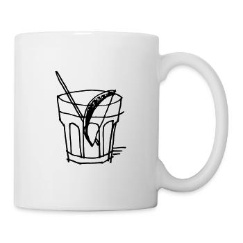 Cocktail Glas. Longdrink. Schwarz. Gin - Tasse - Weiß - Rechts