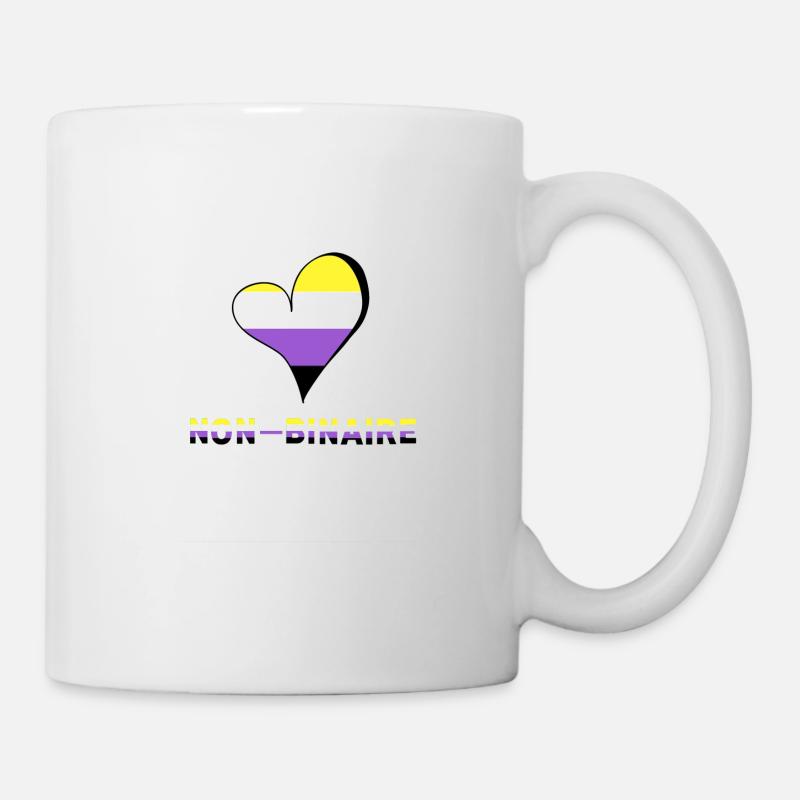 Nicht-binäres Herz - Tasse - Weiß