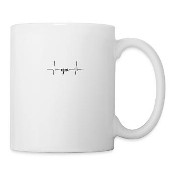 Papy battement de coeur - Mug blanc - blanc - Droite