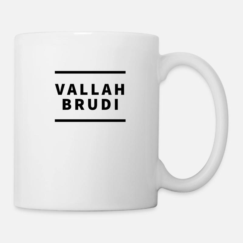 Vallah_Brudi_stripe - Tasse - Weiß