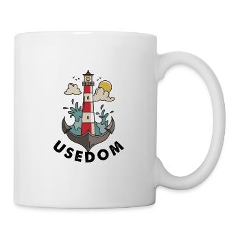 Usedom Ostsee - Leuchtturm Anker - Tasse - Weiß - Rechts