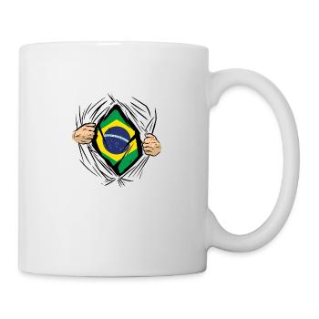 Brazil Flag Brazilian Flag South America - Mug - white - Right