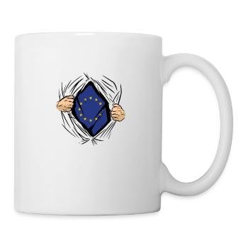 Drapeau de l’Europe EU Euro Drapeau européen - Mug blanc - blanc - Droite