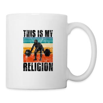 Bodybuilding is my religion Bpdybuilder GYM Retro - Tasse - Weiß - Rechts