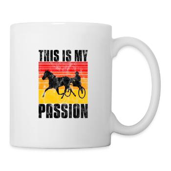This is my Passion Trabrennen Trabreiten Retro - Tasse - Weiß - Rechts