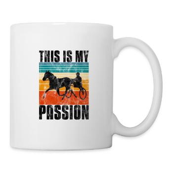 C’est ma Passion Trotting Races Retro - Mug blanc - blanc - Droite