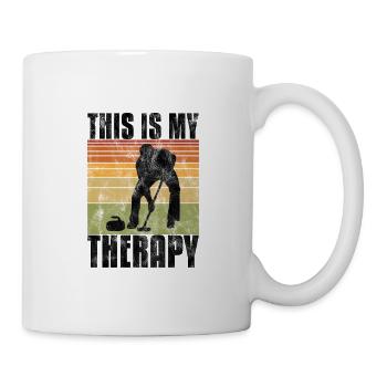 Curling is my therapy curler curling - Mug - white - Right