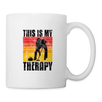 Curling is my therapy Curler Eisstockschießen - Tasse - Weiß - Rechts