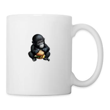 Gorilla aime les cheeseburgers - Mug blanc - blanc - Droite