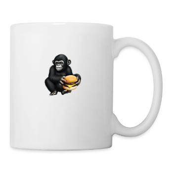 Gorilla aime les cheeseburgers - Mug blanc - blanc - Droite