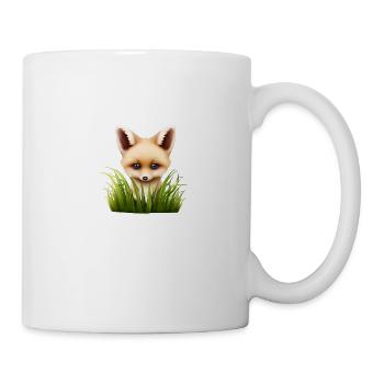 Kleiner Fuchs versteckt sich im Gras - Tasse - Weiß - Rechts
