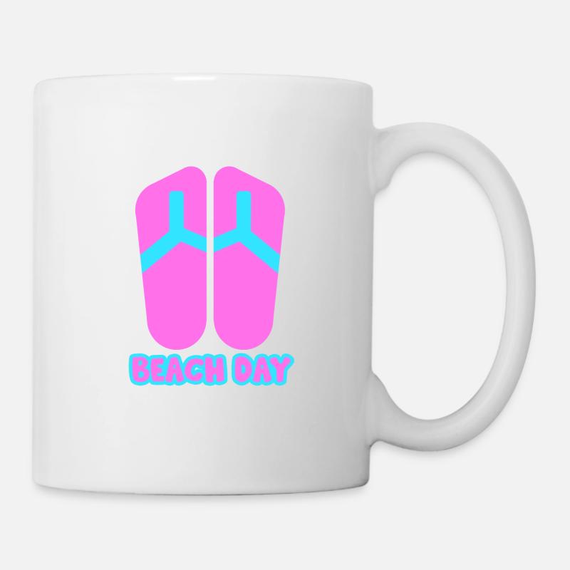 Beach Day Flip Flop in rosa/blau - Tasse - Weiß