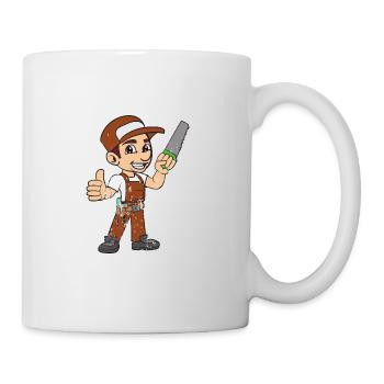 Retro Vintage Grunge Schreiner Zimmermann Tischler - Tasse - Weiß - Rechts