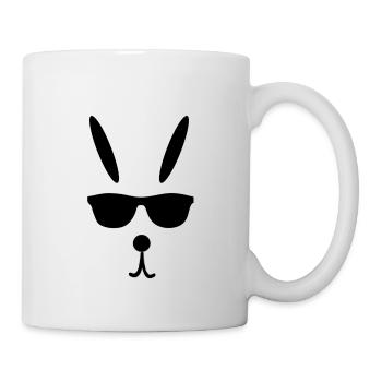 Hase Cool Osterhase Ostern - Tasse - Weiß - Rechts