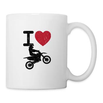 I LOVE MOTOCROSS Dirt Bike Motorrad Biker Geschenk - Tasse - Weiß - Rechts