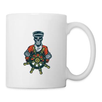 Toter Seemann mit Steuerrad - Tasse - Weiß - Rechts