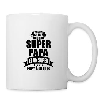 le bonheur être un super papa et un super papy - Mug blanc - blanc - Droite