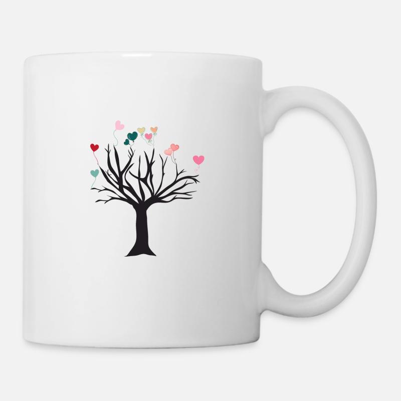Arbre avec des cœurs arbre avec des cœurs - Mug blanc - blanc