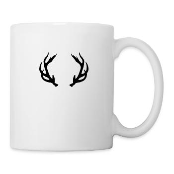 Black deer antler , natural drawing - Mug - white - Right