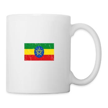 Halb Äthiopier ist besser als keiner Nationalflagg - Tasse - Weiß - Rechts