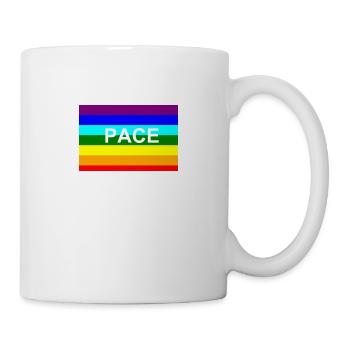 Peace / Pace-Regenbogen-Fahne - Tasse - Weiß - Rechts