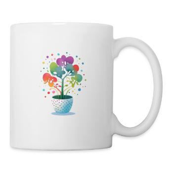 Beautiful colorful flower - symbol of veganism - Mug - white - Right