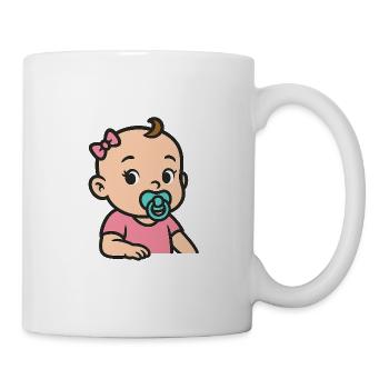 Baby with pacifier cartoon girl - Mug - white - Right