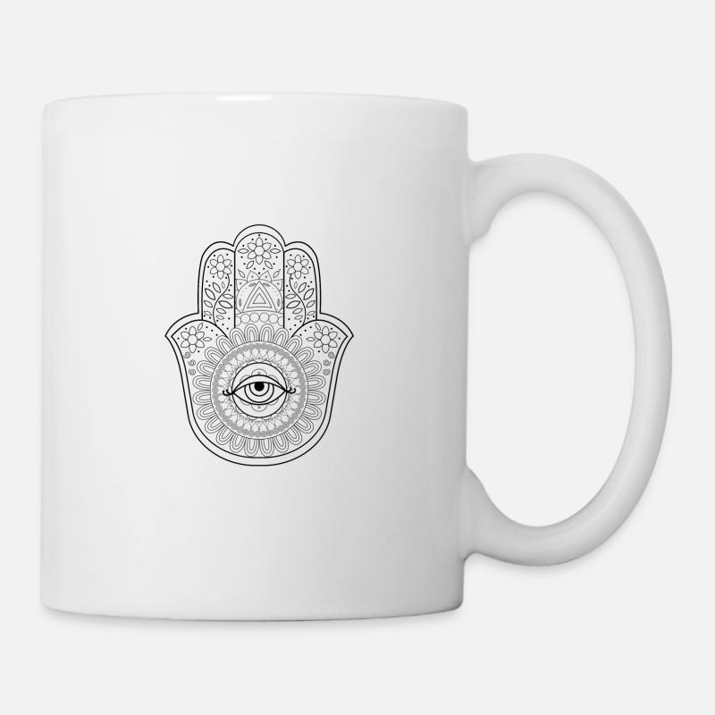 Hamsa Mandala - Tasse - Weiß
